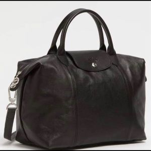 Authentic Medium Le Pliage Cuir leather tote